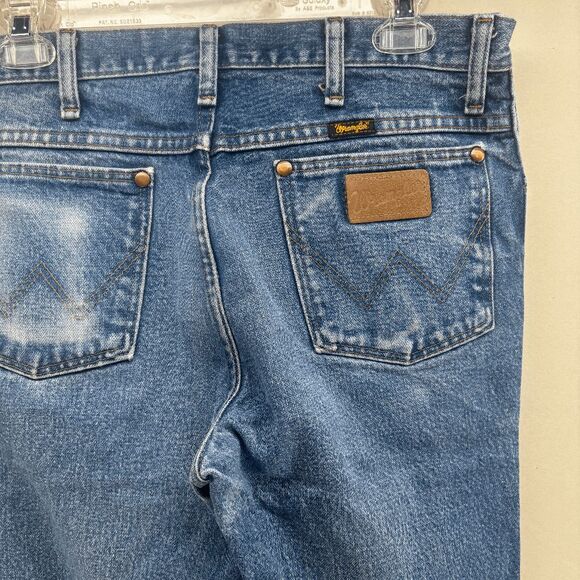 Wrangler 936PWD Mens 31x30 Jeans Slim Fit Cowboy Cut Blue Wallet Fade Distress - Picture 1 of 9